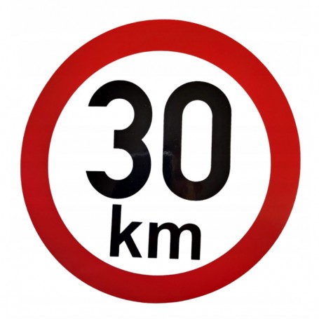 Naklejka napis ograniczenie prędkości 30 km/h