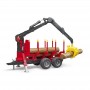 Przyczepa leśna HDS z chwytakiem i pniami Zabawka Bruder 02252