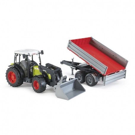 Traktor ciągnik Claas Nectis 267F z ładowarką i przyczepą Zabawka Bruder 02112