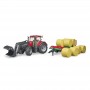 Traktor ciągnik Case IH Optum 300 CVX z przyczepą i belam Zabawka Bruder 03198