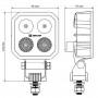 Lampa robocza LED kwadratowa niebieska do opryskiwacza 2 szt.