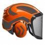 Kask ochronny pilarza drwala Protos Integral Forest pomarańczowy/szary
