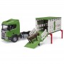Ciężarówka Scania Super 560R do transportu bydła Zabawka Bruder 03548