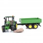 Traktor ciągnik John Deere 5115M z przyczepą Zabawka Bruder 02108