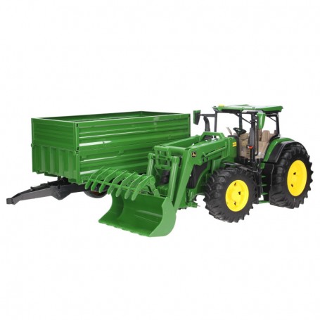 Traktor ciągnik John Deere 7R 350 z przyczepą Zabawka Bruder 03155