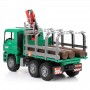Ciężarówka MAN do przewozu drzewa z żurawiem i pniami Zabawka Bruder 02769