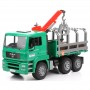 Ciężarówka MAN do przewozu drzewa z żurawiem i pniami Zabawka Bruder 02769