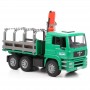 Ciężarówka MAN do przewozu drzewa z żurawiem i pniami Zabawka Bruder 02769
