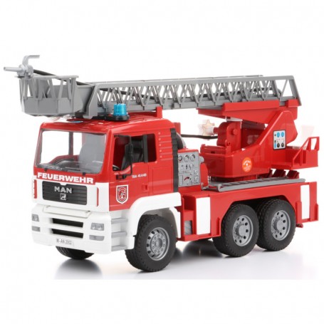 Wóz strażacki MAN z drabiną i modułem świetlno-dźwiękowym Zabawka Bruder 02771