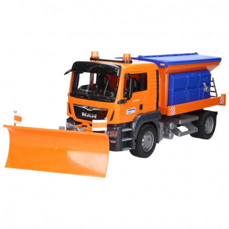 Ciężarówka MAN TGS pług śnieżny pługo-solarka Zabawka Bruder 03785