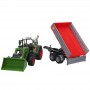 Traktor ciągnik Fendt Vario 211 z ładowaczem czołowym i przyczepą Zabawka Bruder 02182