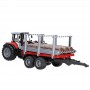 Traktor ciągnik Massey Ferguson z przyczepą do wywozu drzewa Zabawka Bruder 02046