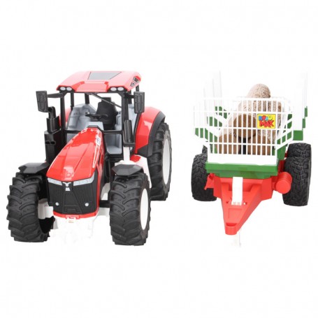 Traktor ciągnik Roadmax z przyczepą do wywozu drzewa Zabawka Bruder 03453