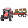 Traktor ciągnik Roadmax z przyczepą do wywozu drzewa Zabawka Bruder 03453