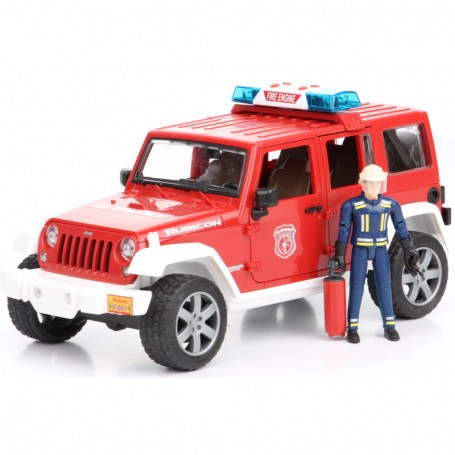 Jeep Wrangler straż pożarna z figurką Zabawka Bruder 02528