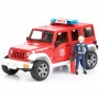 Jeep Wrangler straż pożarna z figurką Zabawka Bruder 02528