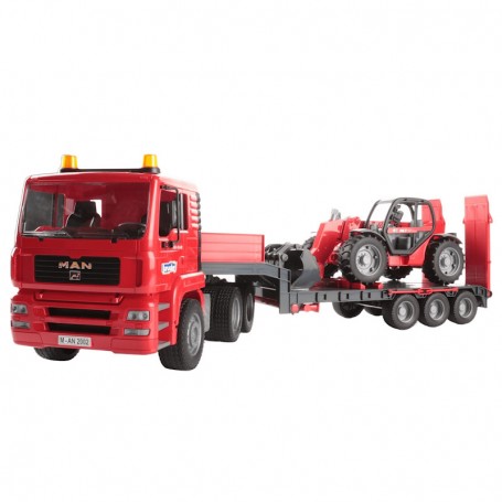 Ciężarówka MAN TGA z naczepą i ładowarką Manitou MLT 633 Zabawka Bruder 02774