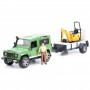 Land Rover z przyczepą minikoparką i figurką Zabawka Bruder 02593
