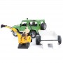 Land Rover z przyczepą minikoparką i figurką Zabawka Bruder 02593