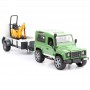 Land Rover z przyczepą minikoparką i figurką Zabawka Bruder 02593