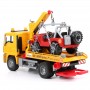 Ciężarówka MAN TGA Pomoc drogowa z jeepem Zabawka Bruder 02750