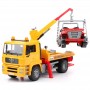 Ciężarówka MAN TGA Pomoc drogowa z jeepem Zabawka Bruder 02750