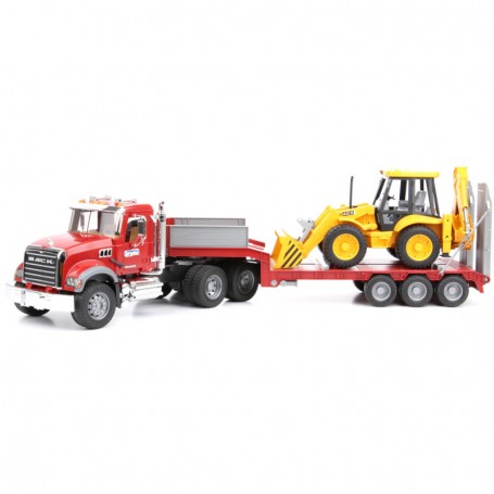 Ciężarówka Mack Granit z naczepą i ładowarką JCB Zabawka Bruder 02813