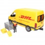Mercedes Benz Sprinter DHL z figurką kuriera Zabawka Bruder 02671