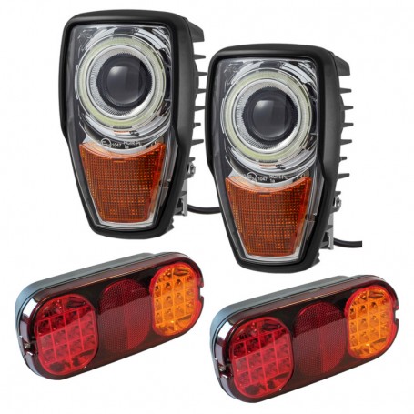 Komplet lamp przednich tylnych LED koparka JCB 3CX 4CX