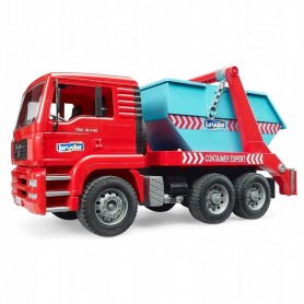 Ciężarówka MAN TGA z kontenerem hakowym Zabawka Bruder 02741